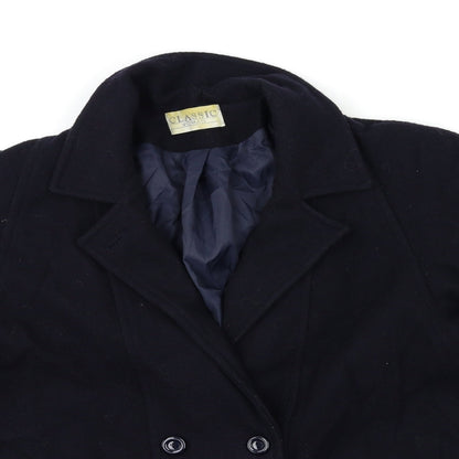 CLASSIC WOMAN Womens Blue   Overcoat Coat Size 16