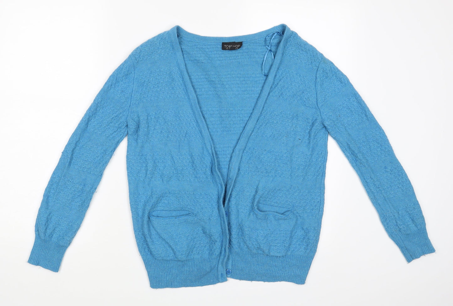 Womens UK Size 10 Topshop Blue Cardigan Jumper