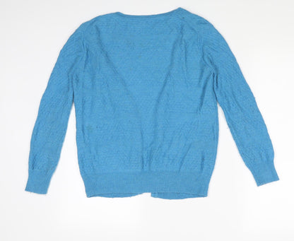Womens UK Size 10 Topshop Blue Cardigan Jumper