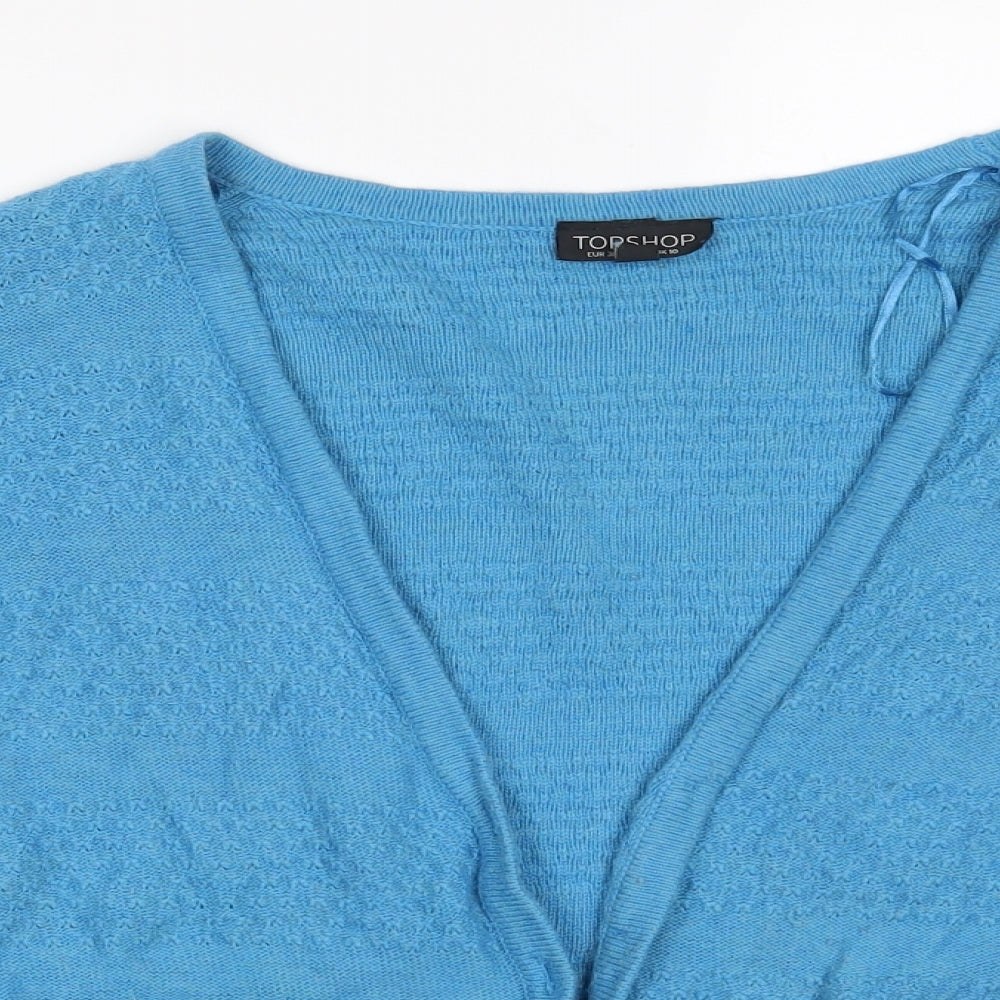Womens UK Size 10 Topshop Blue Cardigan Jumper