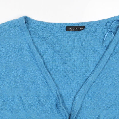 Womens UK Size 10 Topshop Blue Cardigan Jumper