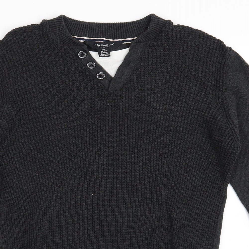 Cedar Wood State Mens Black   Pullover Jumper Size S