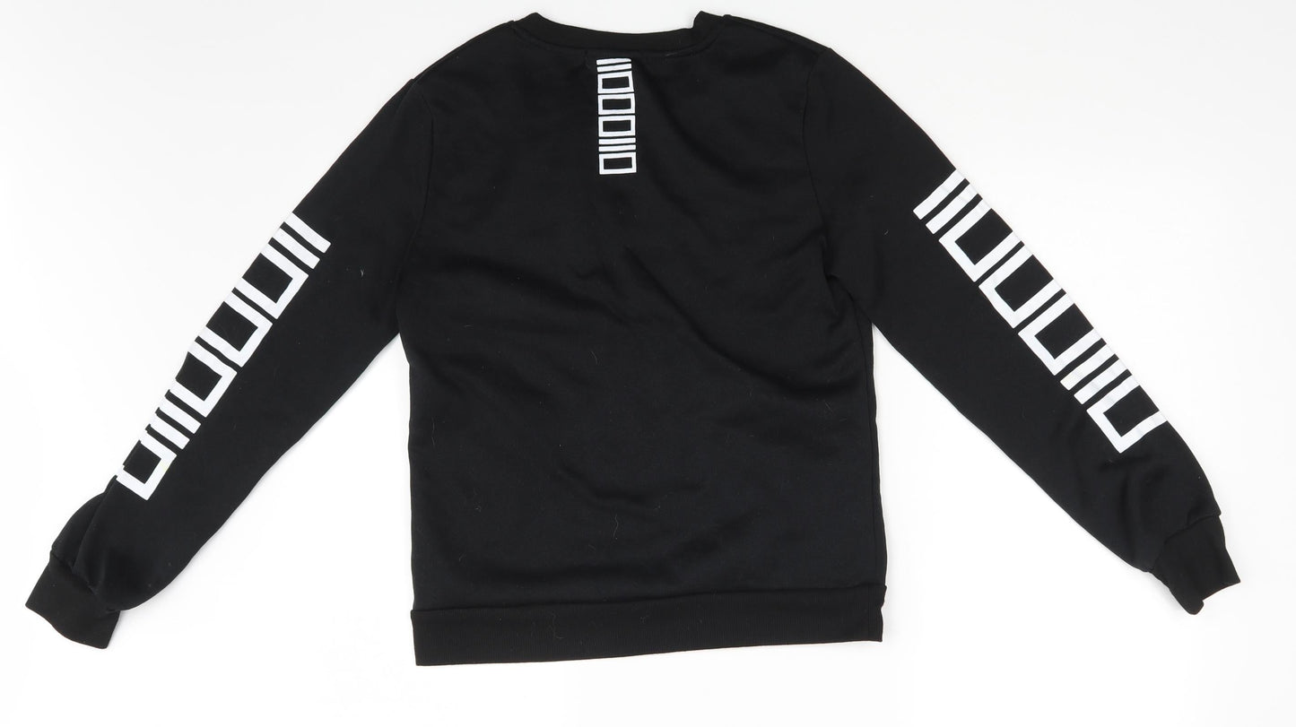 Milky Rose Womens Black Colourblock  Pullover Sweatshirt Size M