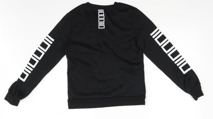 Milky Rose Womens Black Colourblock  Pullover Sweatshirt Size M