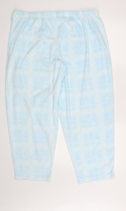 Bonmarché Womens Blue Argyle/Diamond  Jogger Trousers Size 20 L26 in