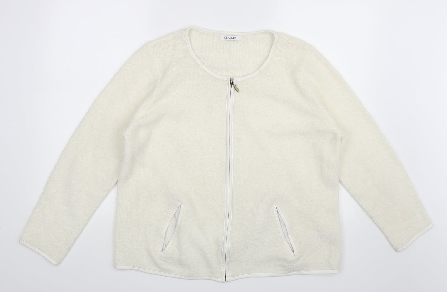 Classic Womens Beige   Full Zip Jumper Size 20