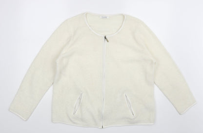 Classic Womens Beige   Full Zip Jumper Size 20