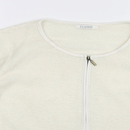 Classic Womens Beige   Full Zip Jumper Size 20