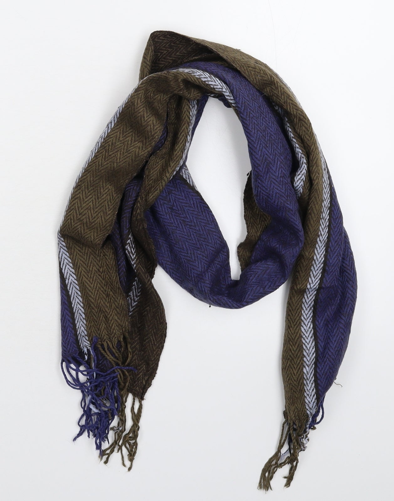 Preworn Unisex Multicoloured Striped Knit Scarf  One Size
