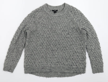 H&M Womens Grey  Knit Pullover Jumper Size S