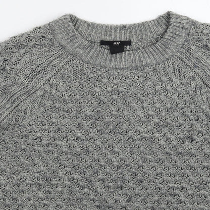 H&M Womens Grey  Knit Pullover Jumper Size S