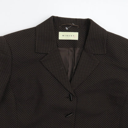 Minuet Womens Grey Striped  Jacket Suit Jacket Size 14