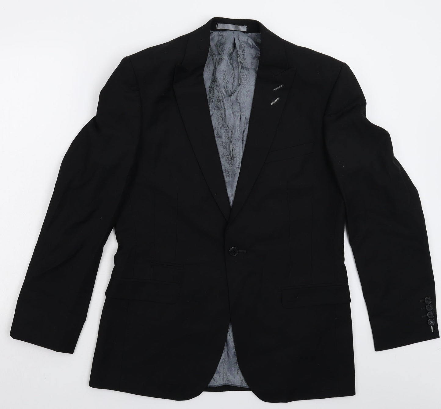Mens UK Size 38 Red Herring Regular Black Suit Jacket