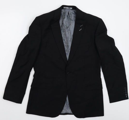 Mens UK Size 38 Red Herring Regular Black Suit Jacket