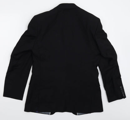 Mens UK Size 38 Red Herring Regular Black Suit Jacket