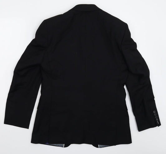 Mens UK Size 38 Red Herring Regular Black Suit Jacket