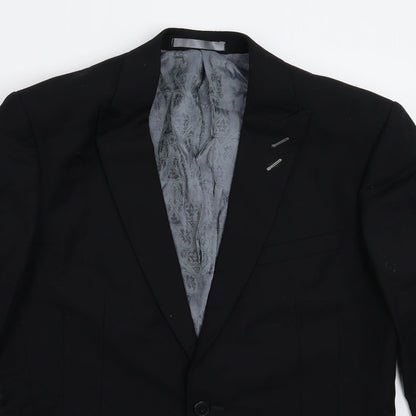 Mens UK Size 38 Red Herring Regular Black Suit Jacket