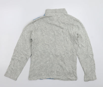 Octave Mens Grey Striped Knit Pullover Jumper Size M
