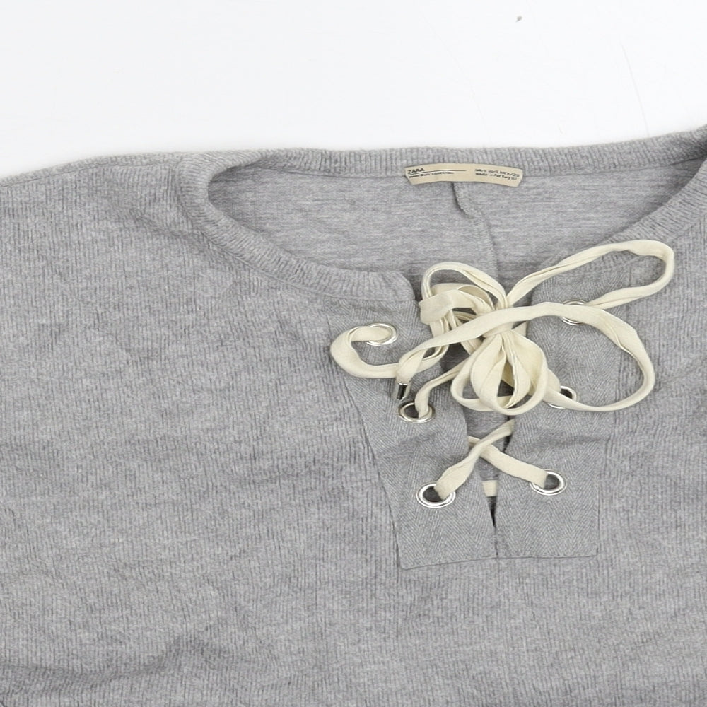 Womens UK Size S Zara Grey Pullover Jumper