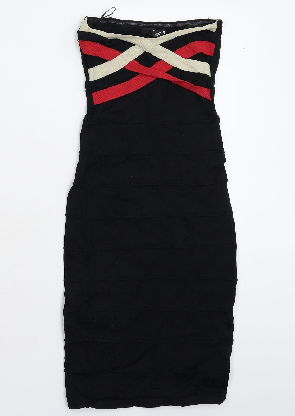 H&M Womens Black Striped  Bodycon  Size XS