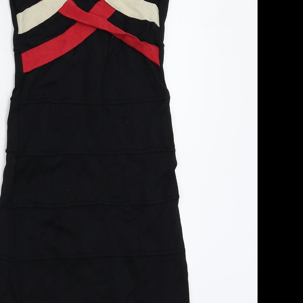 H&M Womens Black Striped  Bodycon  Size XS