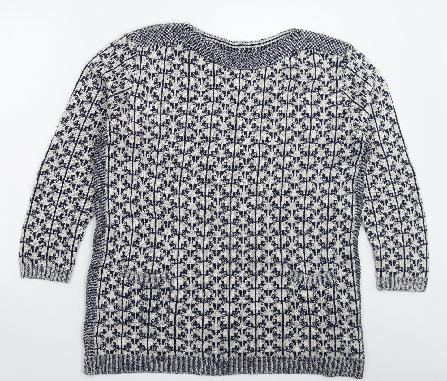 Womens UK Size 14 Marks and Spencer White Pullover Jumper