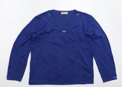 Womens UK Size M Bonmarché Blue Pullover Jumper