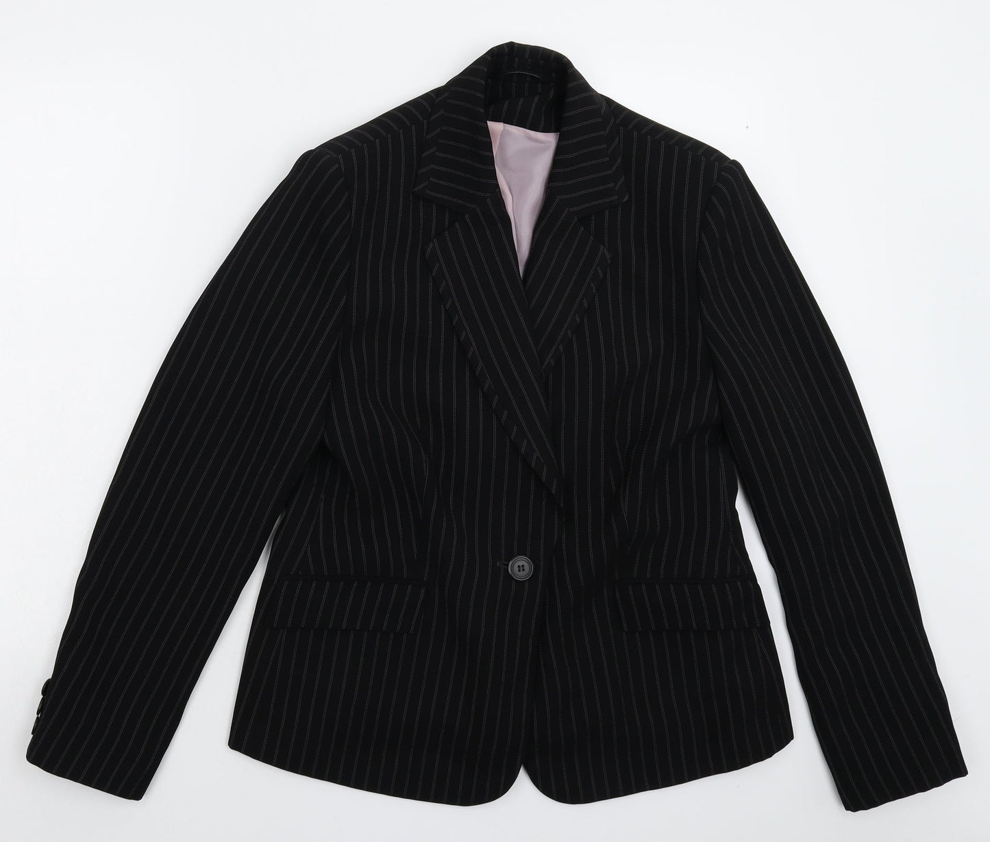 Dorothy Perkins Womens Black Striped  Jacket Suit Jacket Size 14