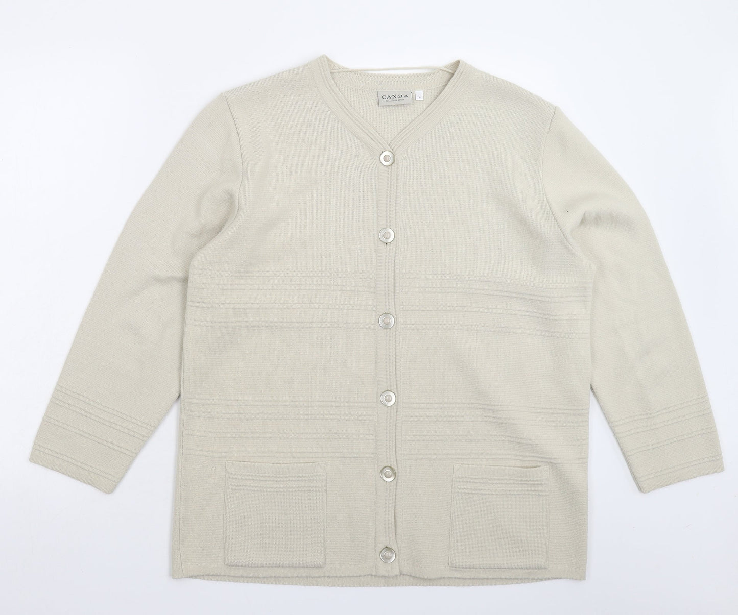 C&A Womens Grey  Knit Cardigan Jumper Size L