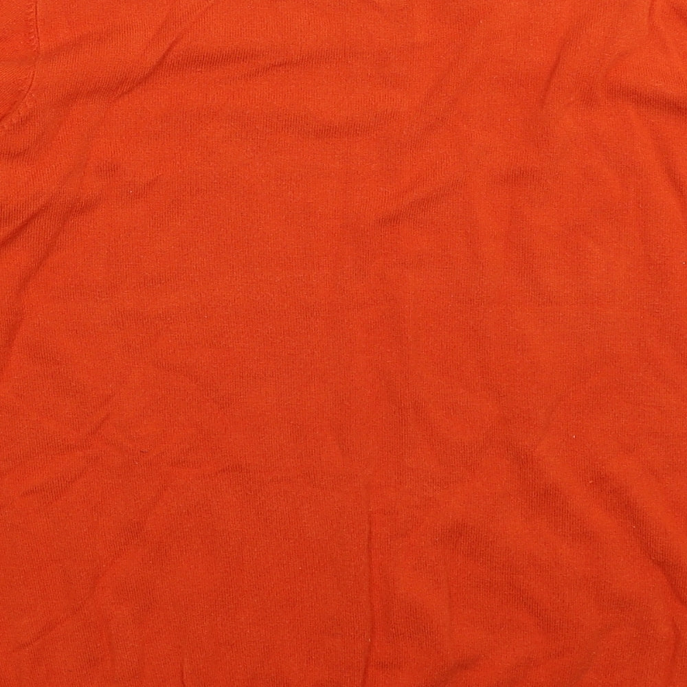 Womens UK Size L Preworn Orange Pullover Jumper