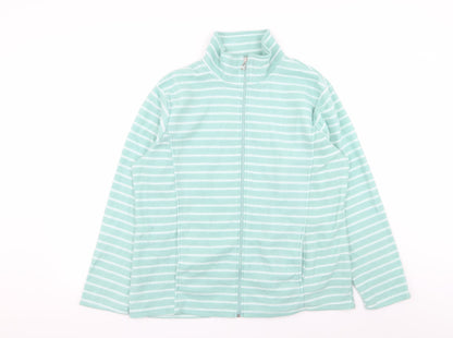 Womens UK Size L Anne De Lancay Blue Full Zip Jumper