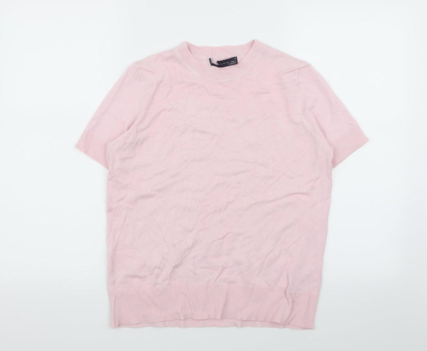 M&S Womens Pink   Basic T-Shirt Size 10