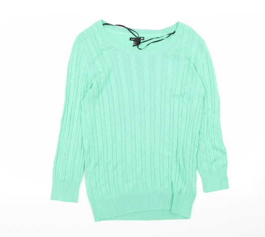 Womens UK Size S H&M Green Pullover Jumper