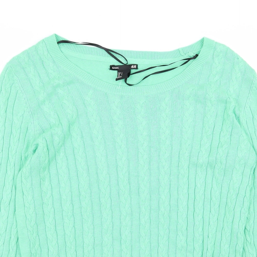 Womens UK Size S H&M Green Pullover Jumper