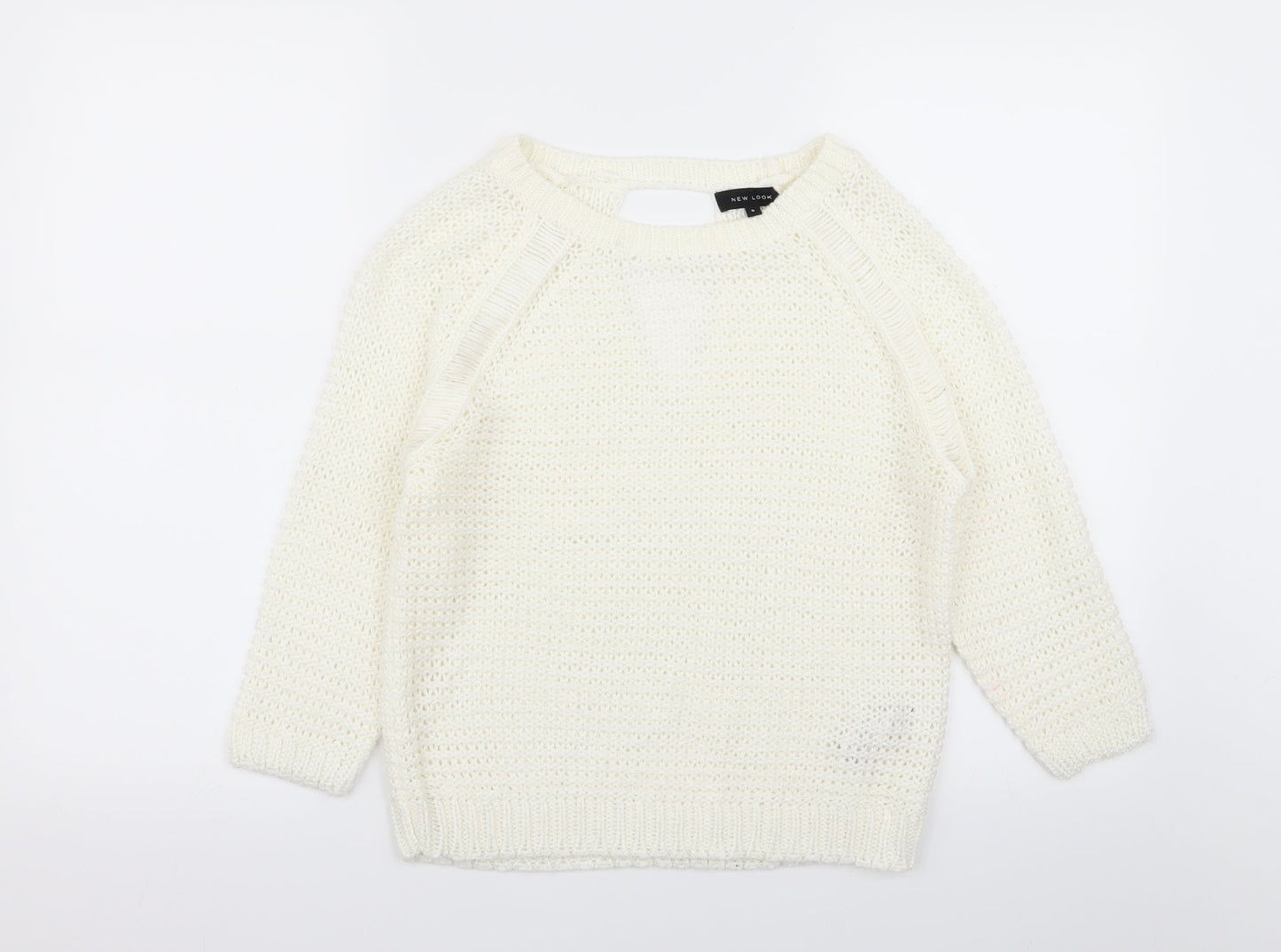 Womens UK Size S New Look White Pullover Jumper