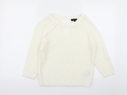 Womens UK Size S New Look White Pullover Jumper
