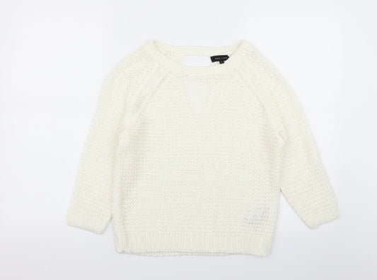 Womens UK Size S New Look White Pullover Jumper