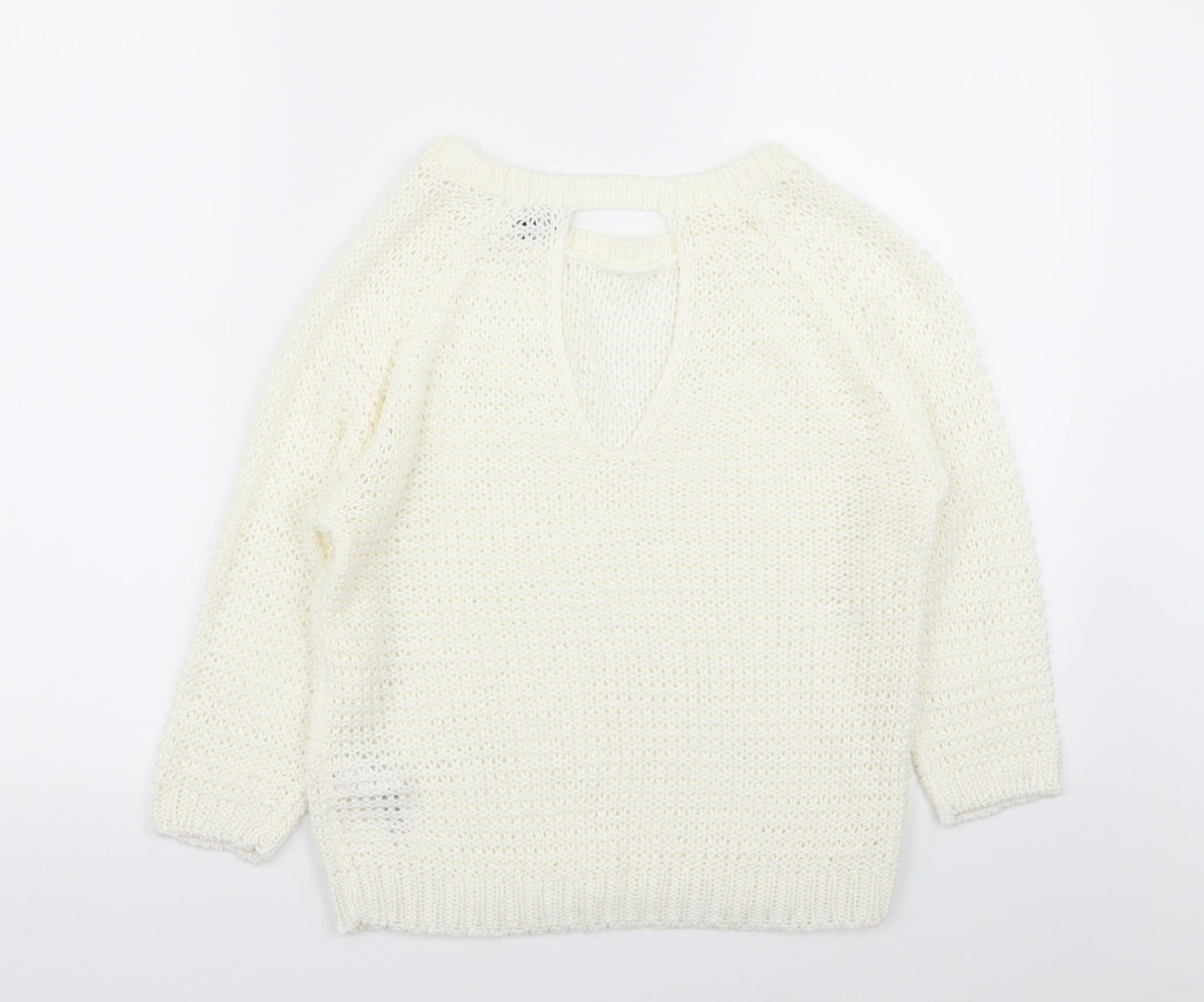 Womens UK Size S New Look White Pullover Jumper