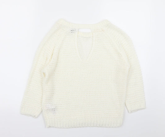 Womens UK Size S New Look White Pullover Jumper