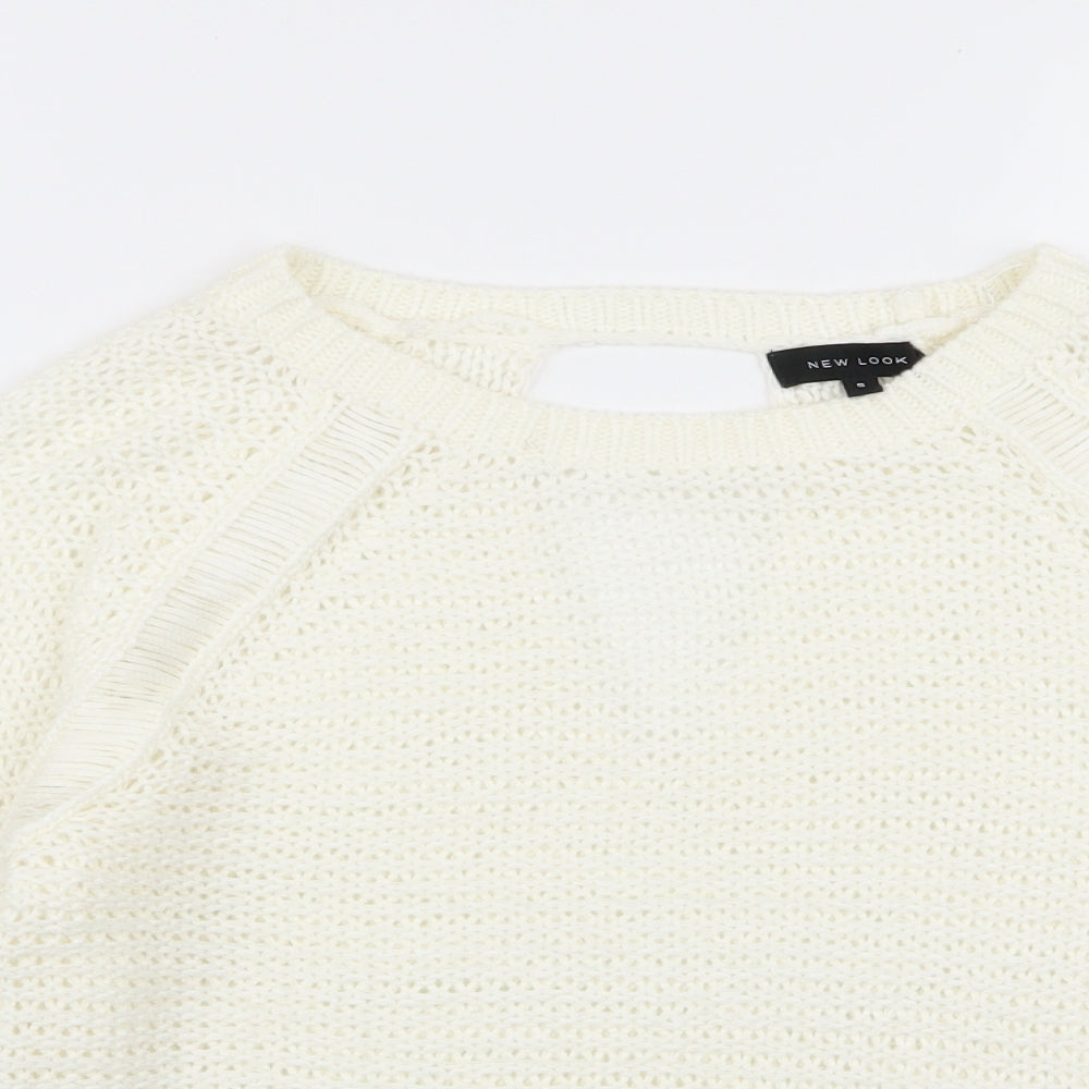 Womens UK Size S New Look White Pullover Jumper
