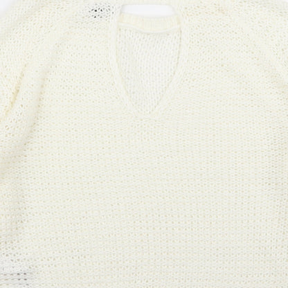 Womens UK Size S New Look White Pullover Jumper