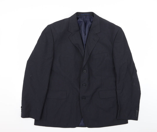 Asda George Mens Blue Striped  Jacket Blazer Size 44