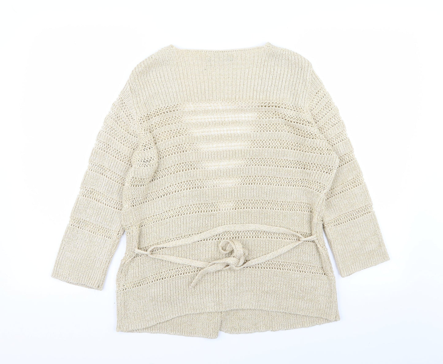 Asda George Womens Gold Striped  Cardigan Jumper Size 10