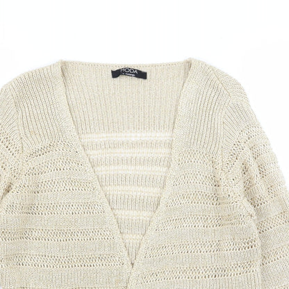 Asda George Womens Gold Striped  Cardigan Jumper Size 10