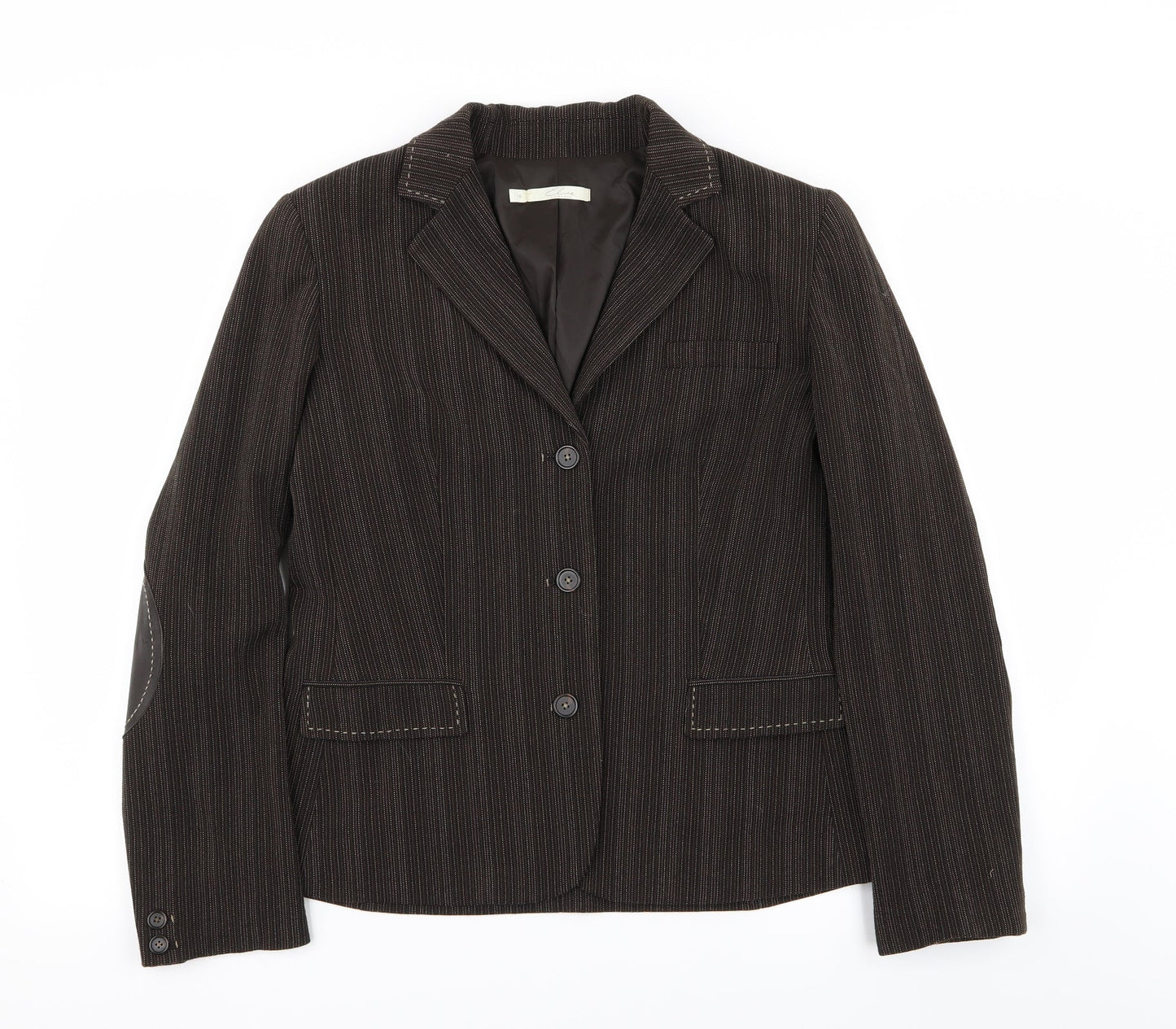 Debenhams Womens Brown Striped  Jacket Blazer Size 16
