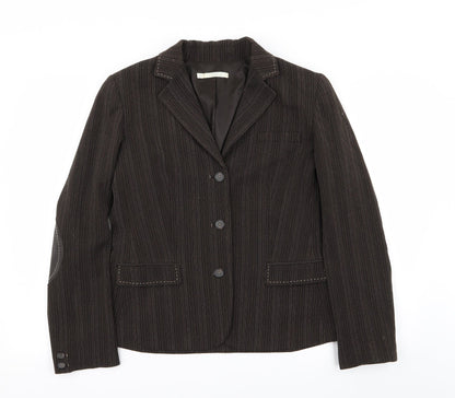 Debenhams Womens Brown Striped  Jacket Blazer Size 16