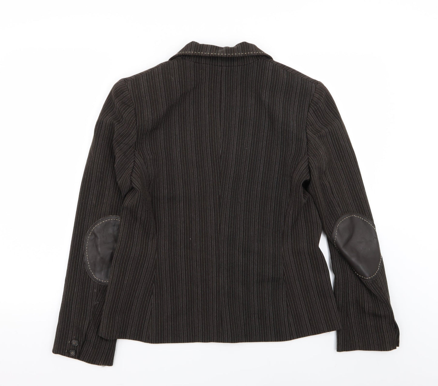 Debenhams Womens Brown Striped  Jacket Blazer Size 16