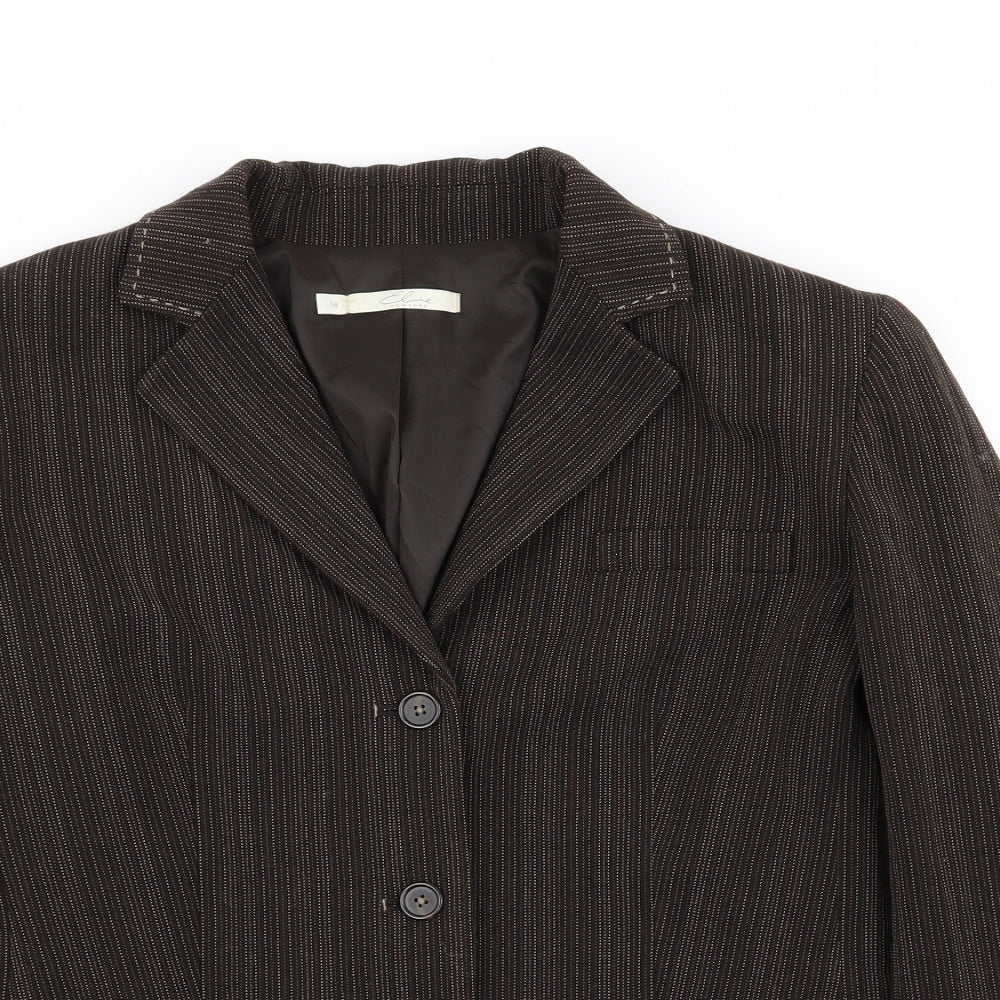 Debenhams Womens Brown Striped  Jacket Blazer Size 16