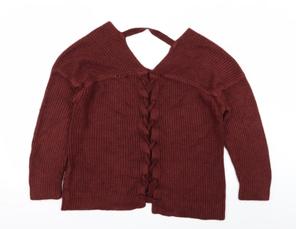 Womens UK Size M H&M Red Pullover Jumper