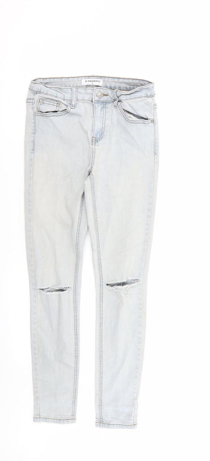 Glamorous Womens Blue   Skinny Jeans Size 8 L27 in - RIPPED JEANS